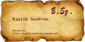 Bjelik Szofron névjegykártya